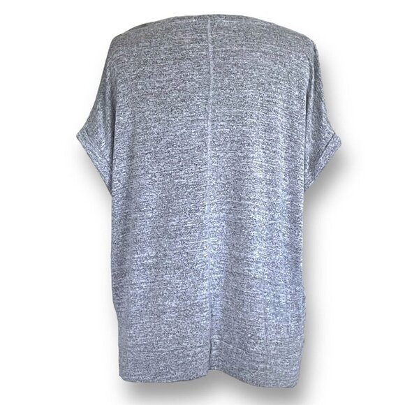 Banana Republic Womens Knit Top Sz S Heather Gray V-Neck Short Sleeve Minimalist - Picture 5 of 6